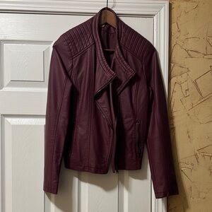 Simply Styled Deep Burgundy Leather Jacket